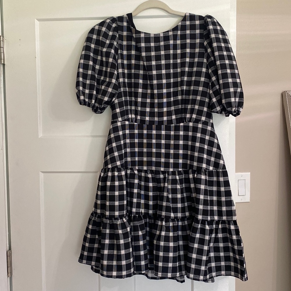 Gingham black and white women’s dress